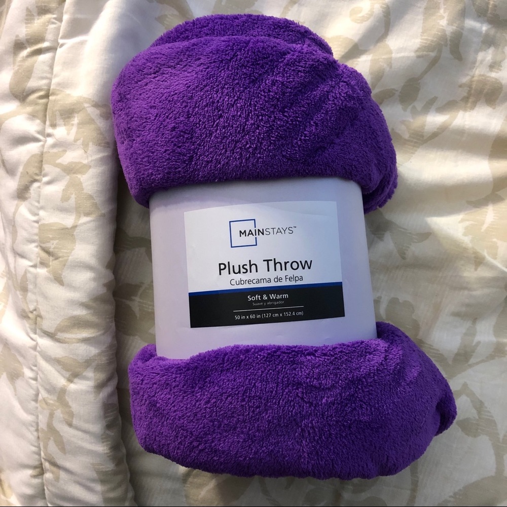 Purple plush throw